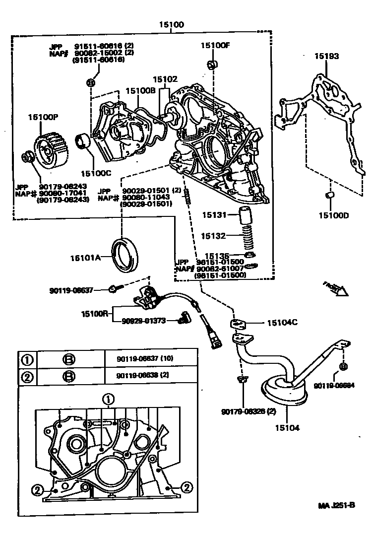 Toyota CAMRY Engine Oil Pump EPC diagram — MAJ251B