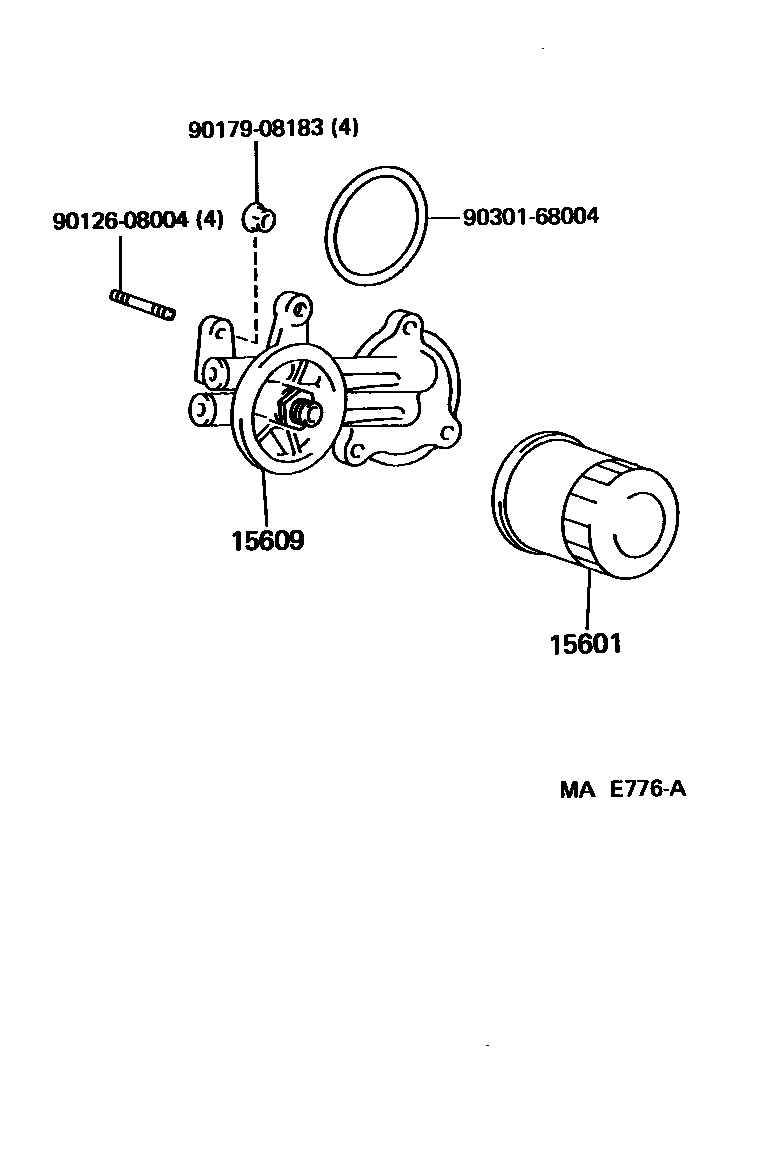 Toyota CAMRY Oil Filter EPC diagram — MAE776A