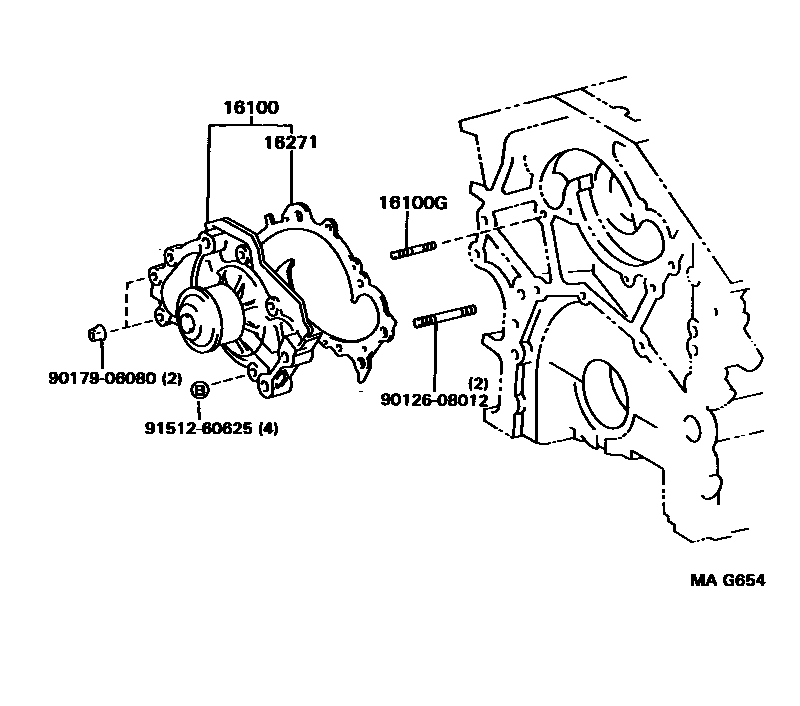 Toyota CAMRY Water Pump EPC diagram — MAG654
