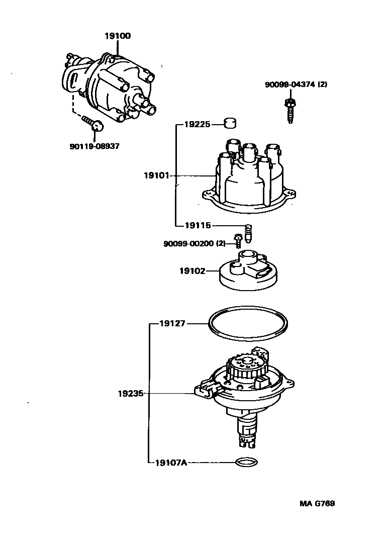 Toyota CAMRY 分电器 EPC diagram — MAG769
