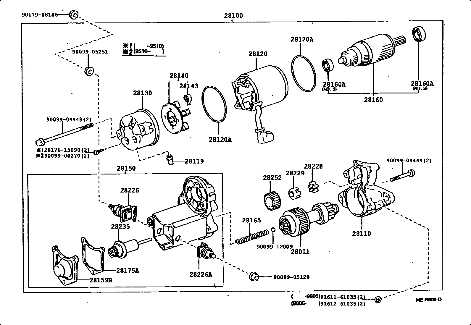 Toyota CAMRY 起动机 EPC diagram — 193599