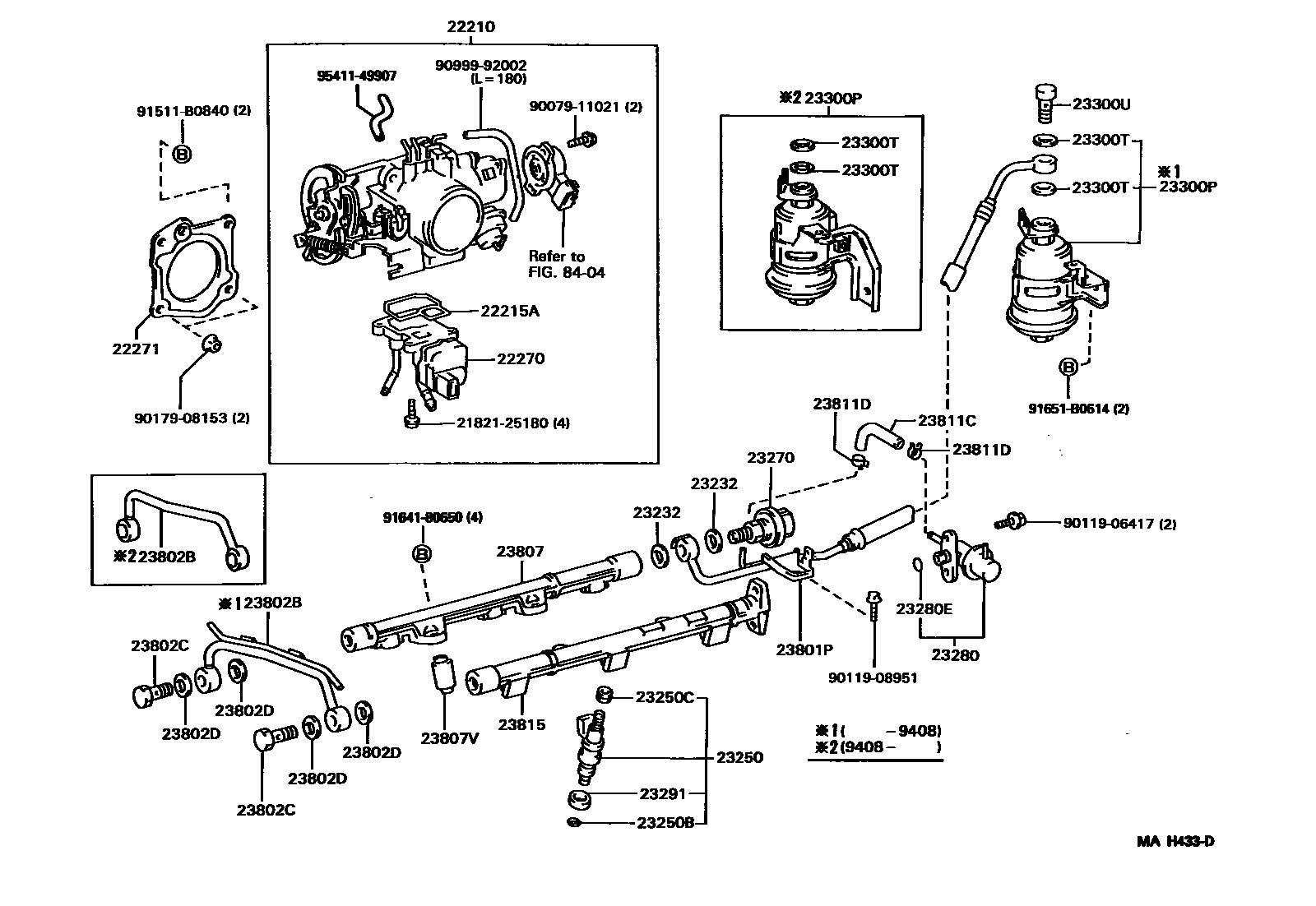 Toyota CAMRY 燃油喷射系统 EPC diagram — MAH433D