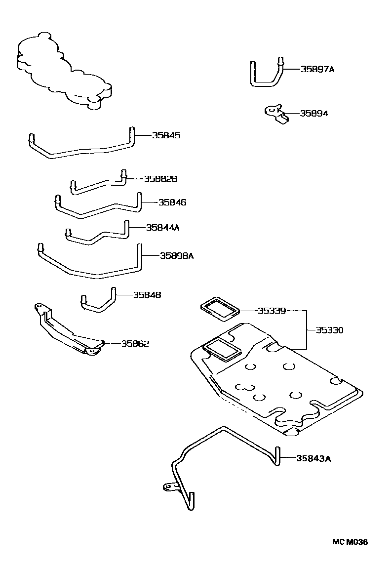 Toyota CAMRY 阀体和滤油网(ATM) EPC diagram — MCM036