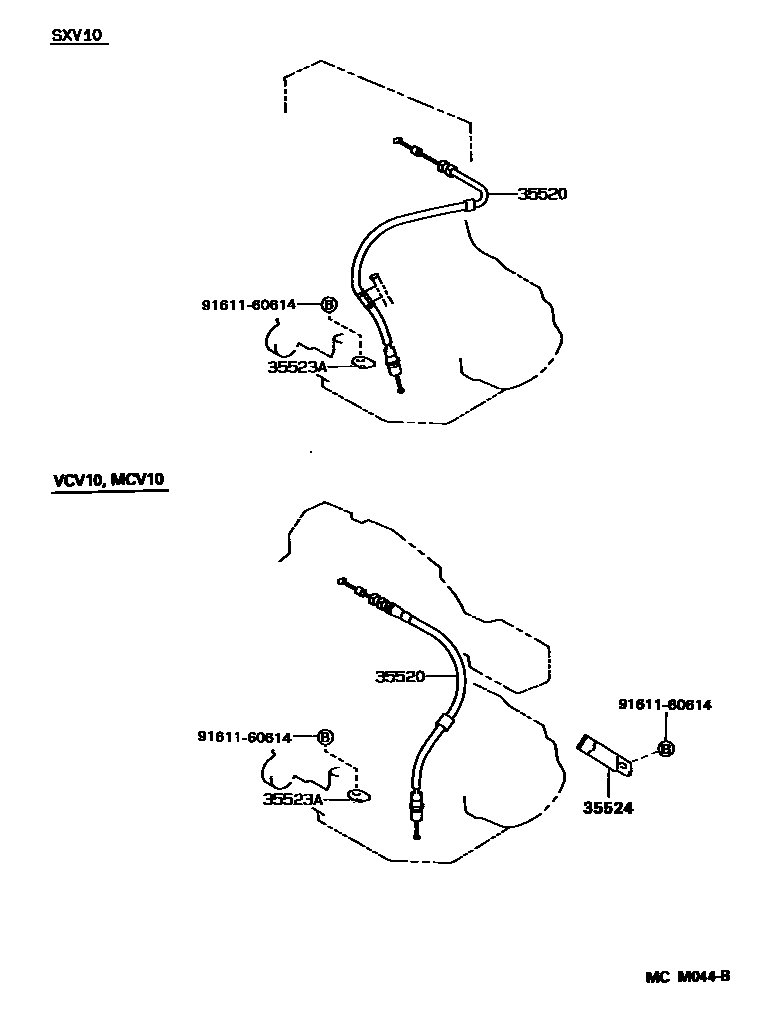 Toyota CAMRY 节气阀连杆和阀杆(ATM) EPC diagram — MCM044B