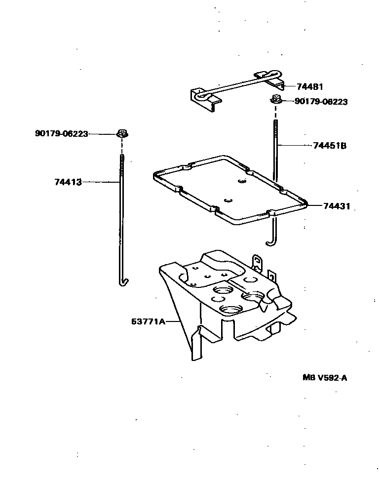 Toyota CAMRY battery holder EPC diagram — MBV592A