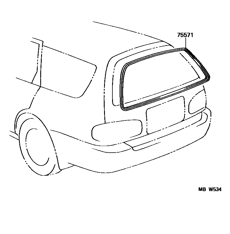 Toyota CAMRY 后防护条 EPC diagram — MBW534