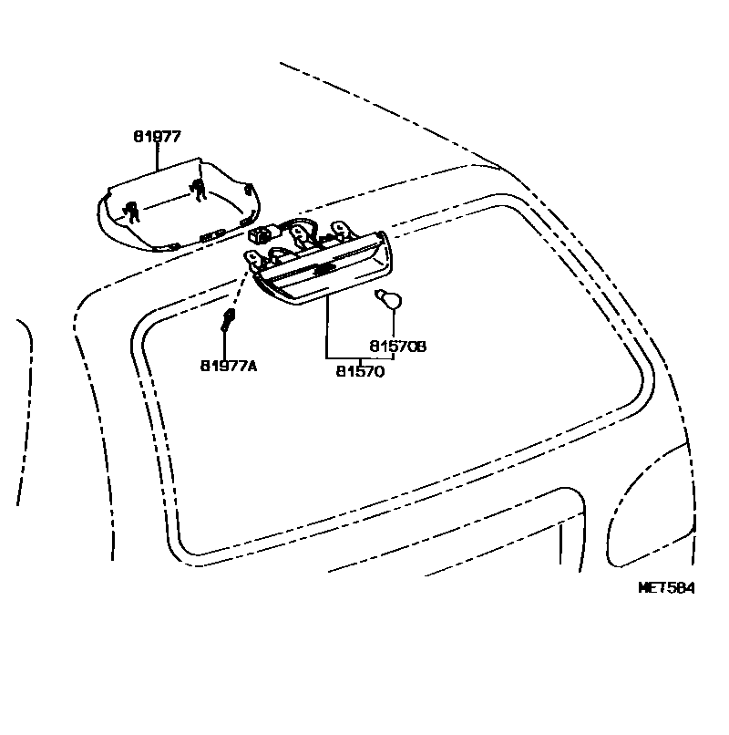 Toyota CAMRY 高位刹车灯 EPC diagram — MET584