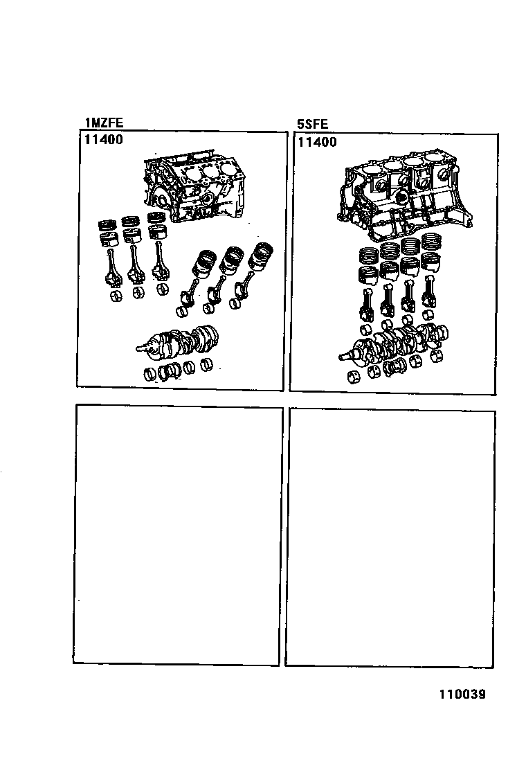 Toyota CAMRY Short Block Assembly EPC diagram — 110039
