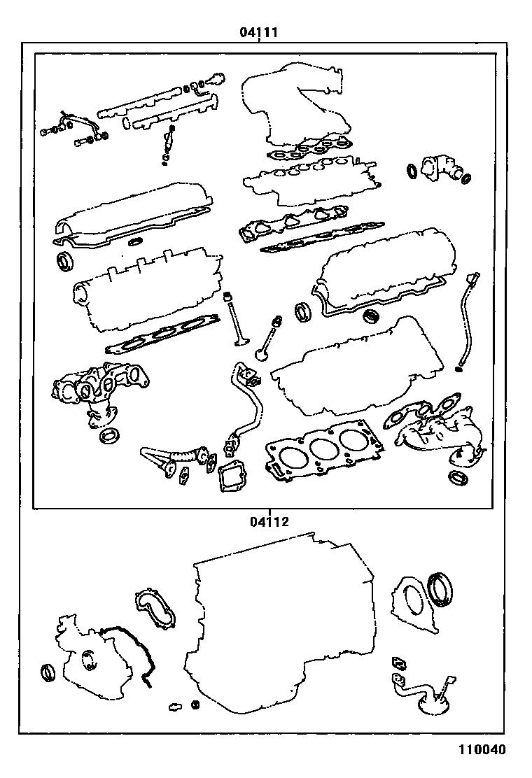 Toyota CAMRY Engine Overhaul Gasket Kit EPC diagram — 110040