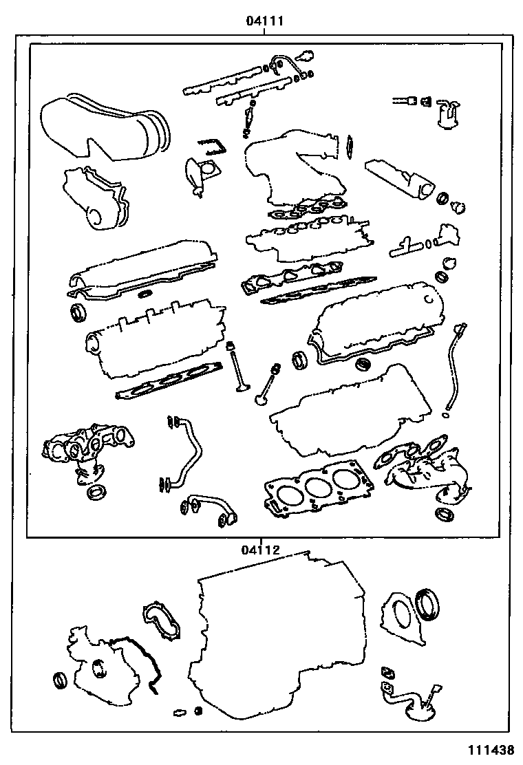 Toyota CAMRY Engine Overhaul Gasket Kit EPC diagram — 111438