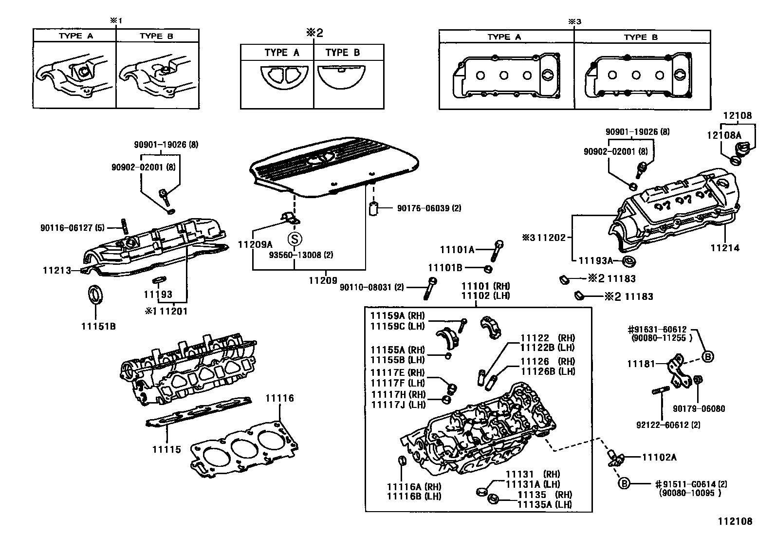 Toyota CAMRY Cylinder Head EPC diagram — 112108