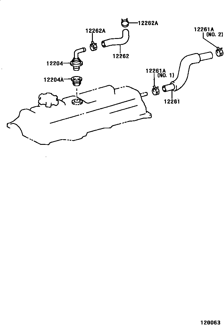 Toyota CAMRY Ventilation Hose EPC diagram — 120063
