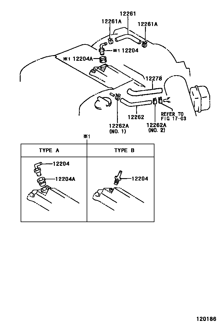 Toyota CAMRY Ventilation Hose EPC diagram — 120186