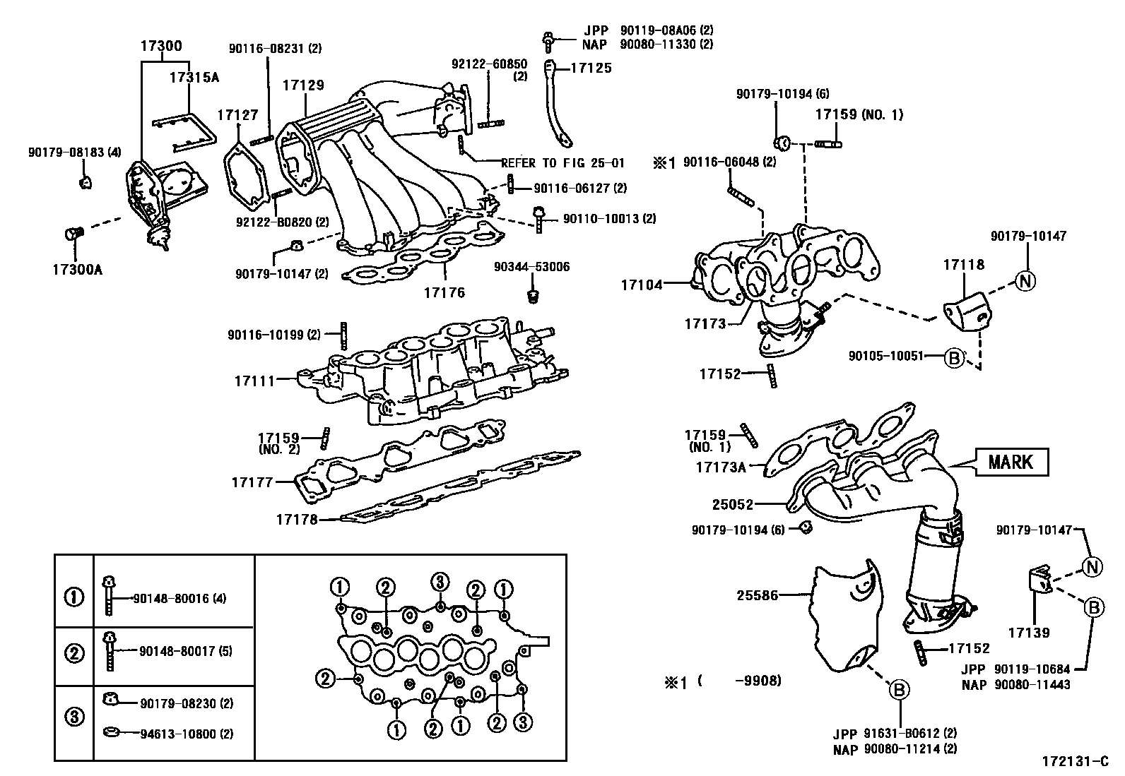 Toyota CAMRY Manifold EPC diagram — 172131C