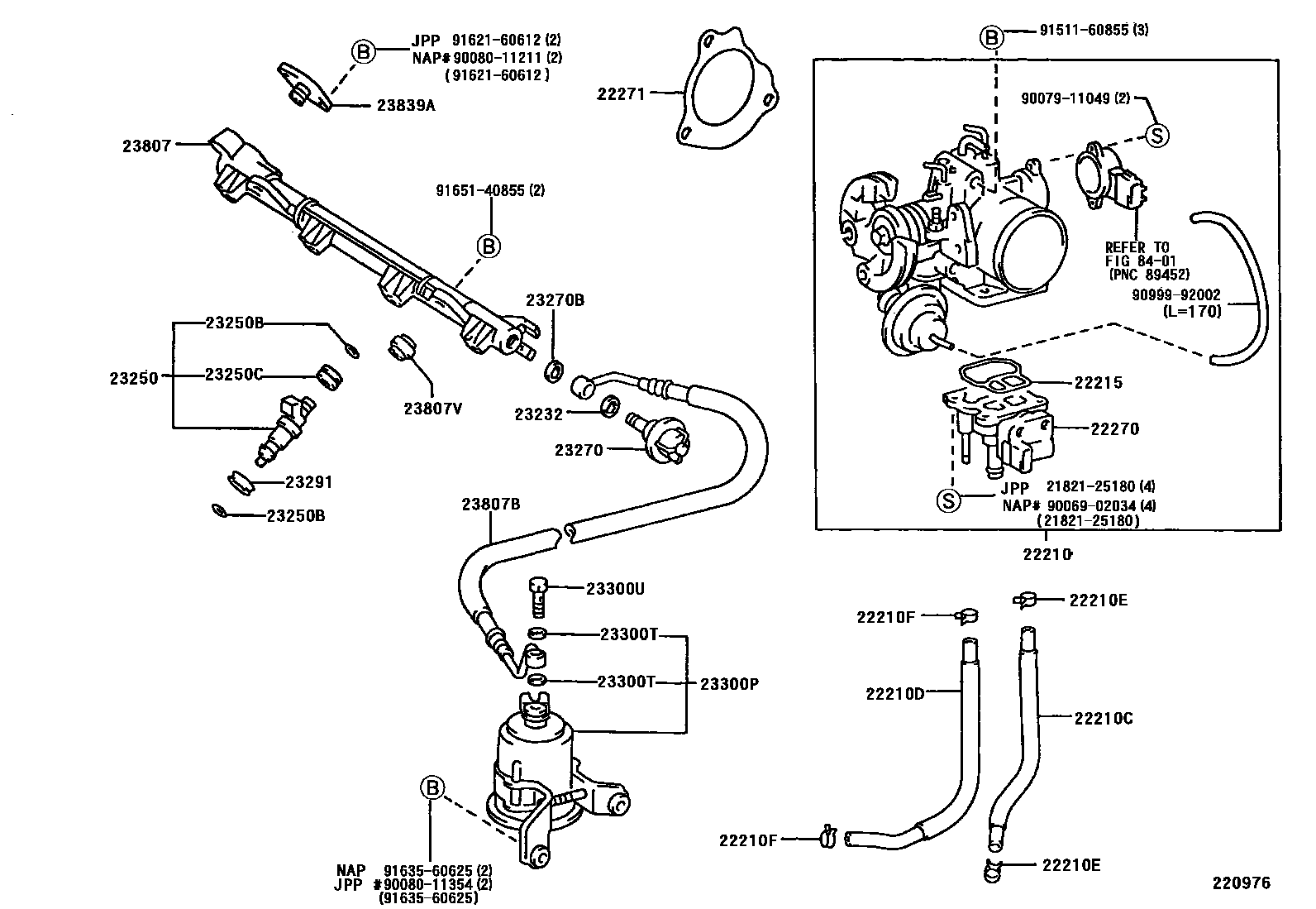 Toyota CAMRY 燃油喷射系统 EPC diagram — 220976