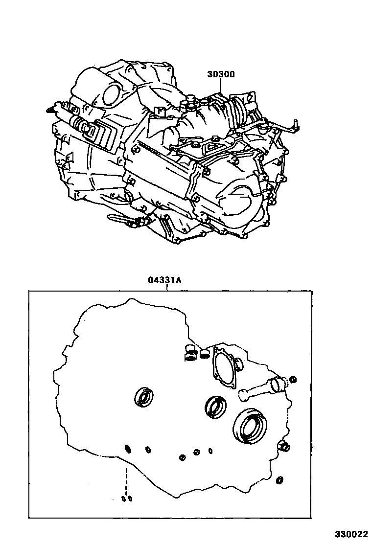 Toyota CAMRY 传动桥或变速器总成和衬垫组件(MTM) EPC diagram — 330022