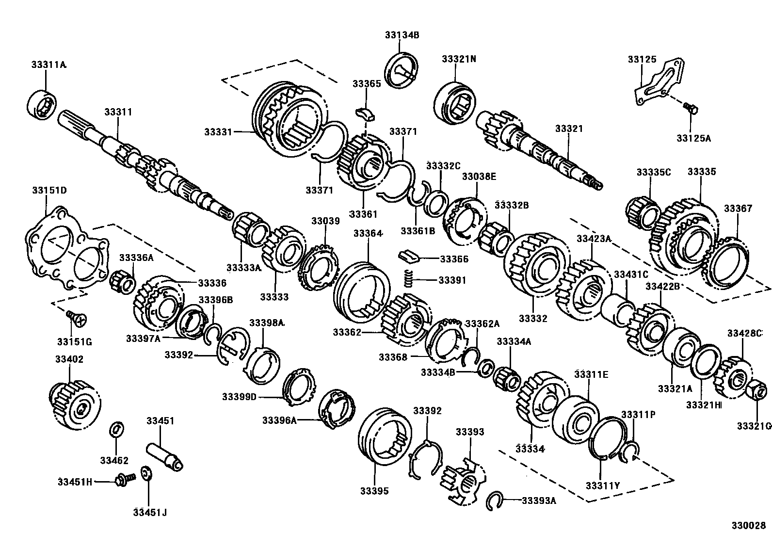 Toyota CAMRY 变速器齿轮(MTM) EPC diagram — 330028