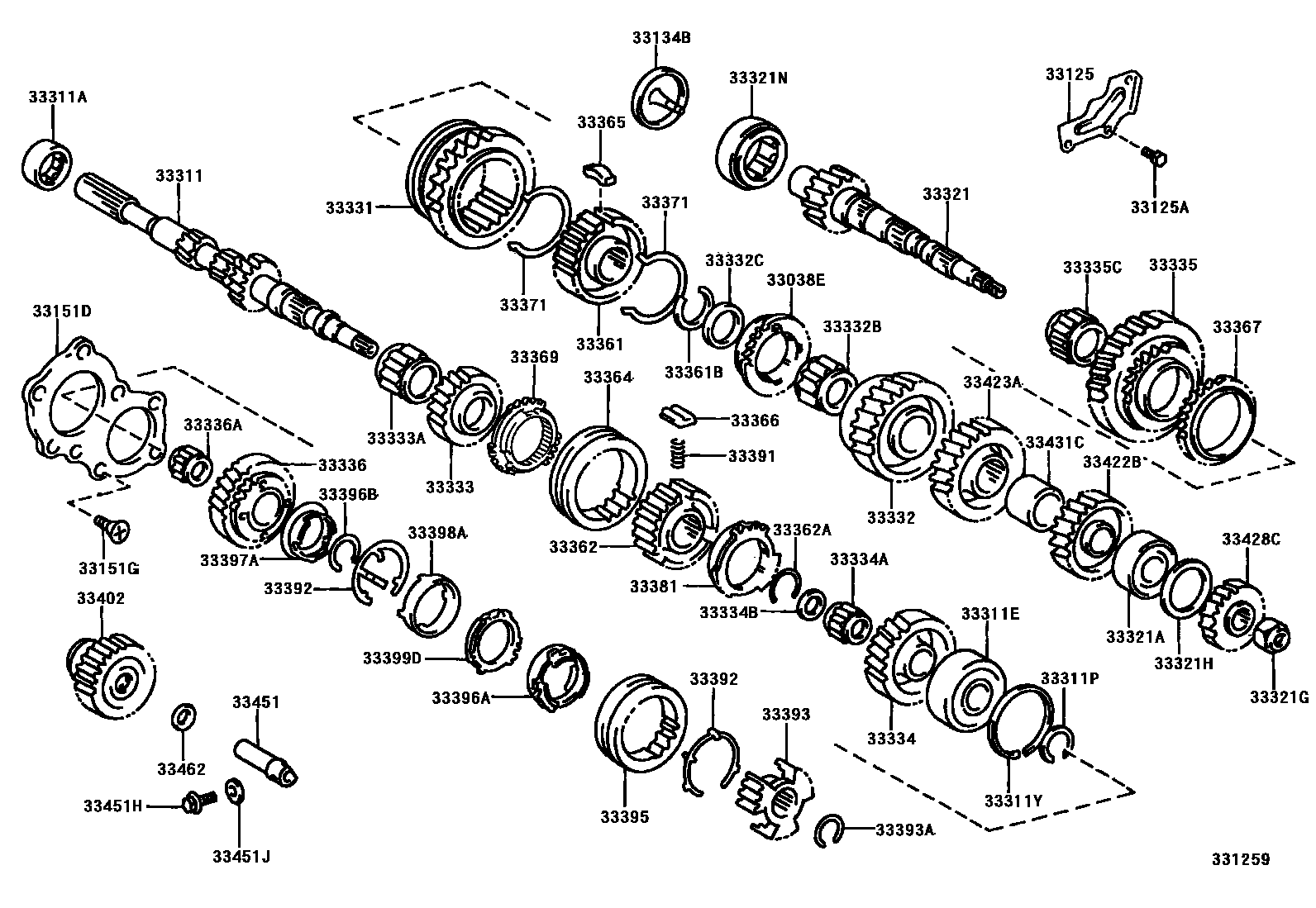 Toyota CAMRY 变速器齿轮(MTM) EPC diagram — 331259