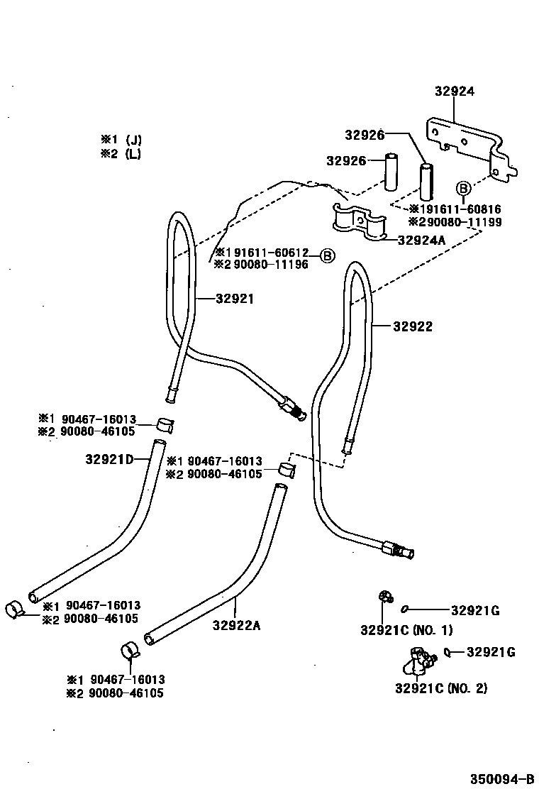 Toyota CAMRY 变速器油冷却器和配管(ATM) EPC diagram — 350094B