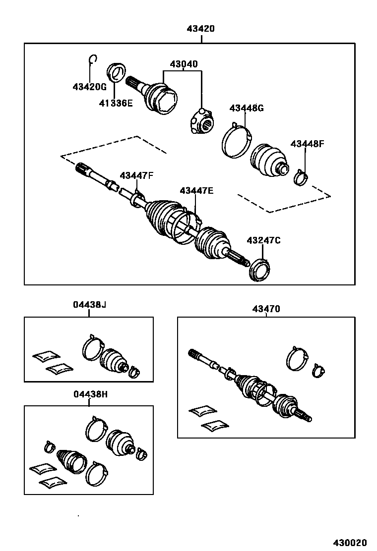 Toyota CAMRY Front Drive Shaft EPC diagram — 430020
