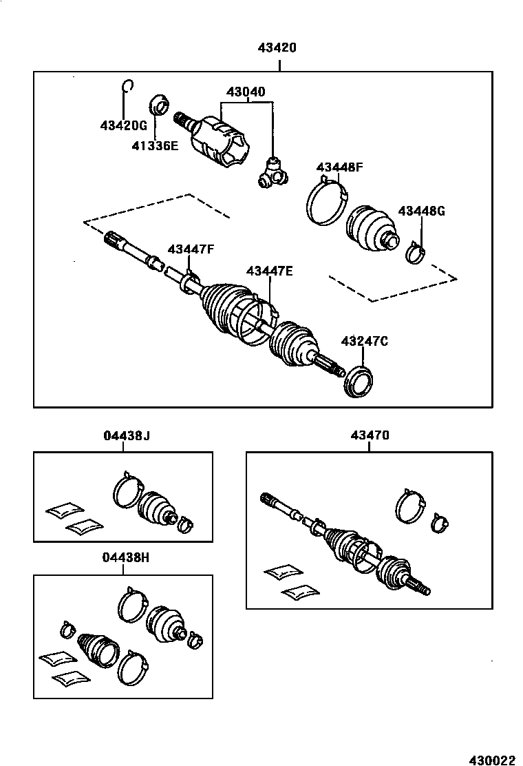 Toyota CAMRY Front Drive Shaft EPC diagram — 430022
