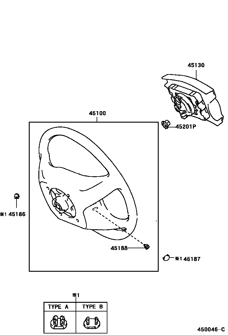Toyota CAMRY Steering Wheel EPC diagram — 450046C