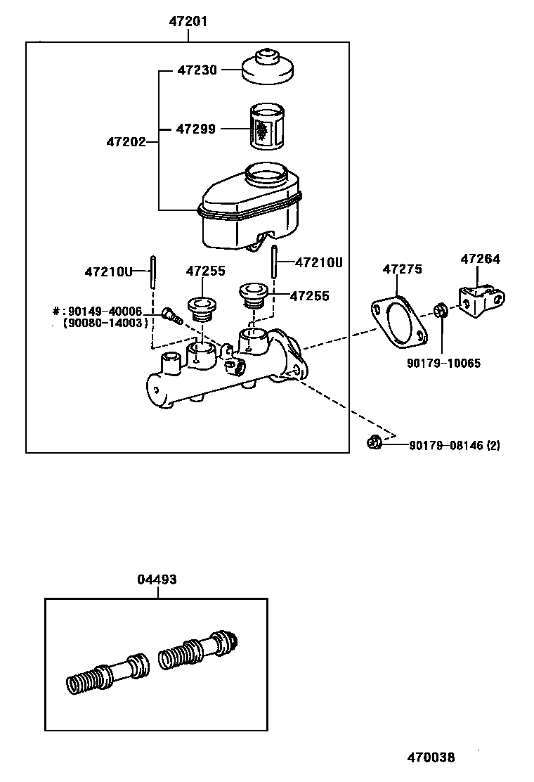 Toyota CAMRY 制动总泵 EPC diagram — 470038