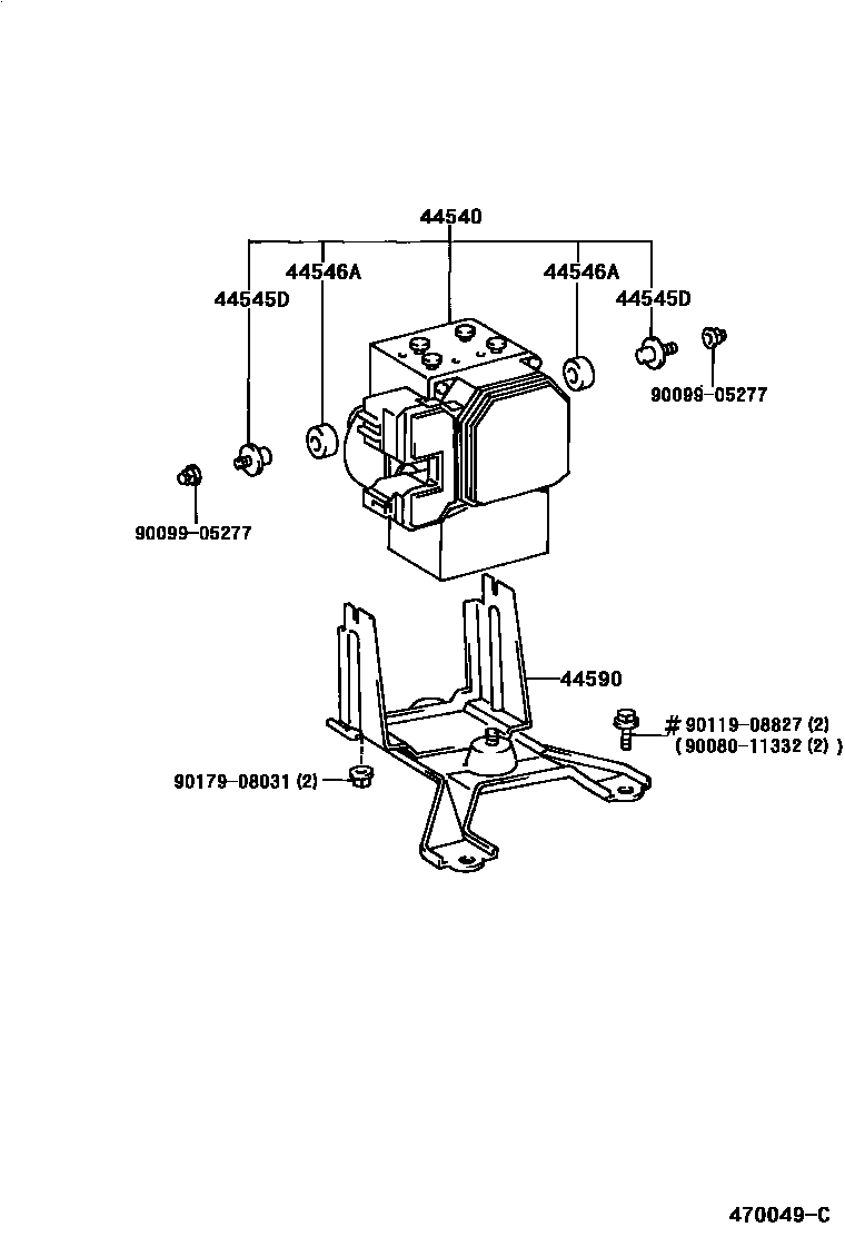 Toyota CAMRY 制动配管和卡箍 EPC diagram — 470049C