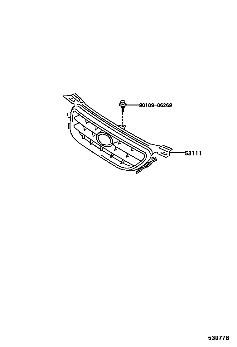 Toyota CAMRY radiator grille EPC diagram — 530778