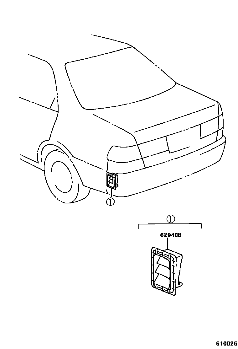 Toyota CAMRY 车侧通风装置 EPC diagram — 610026