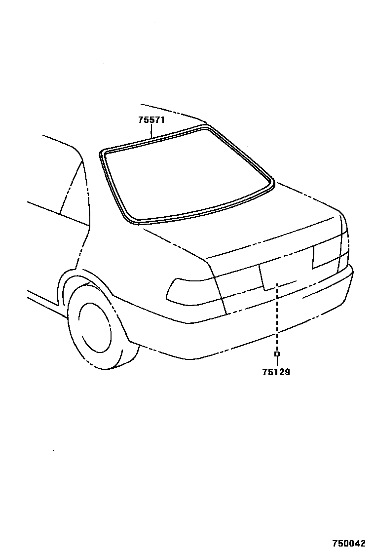 Toyota CAMRY 后防护条 EPC diagram — 750042