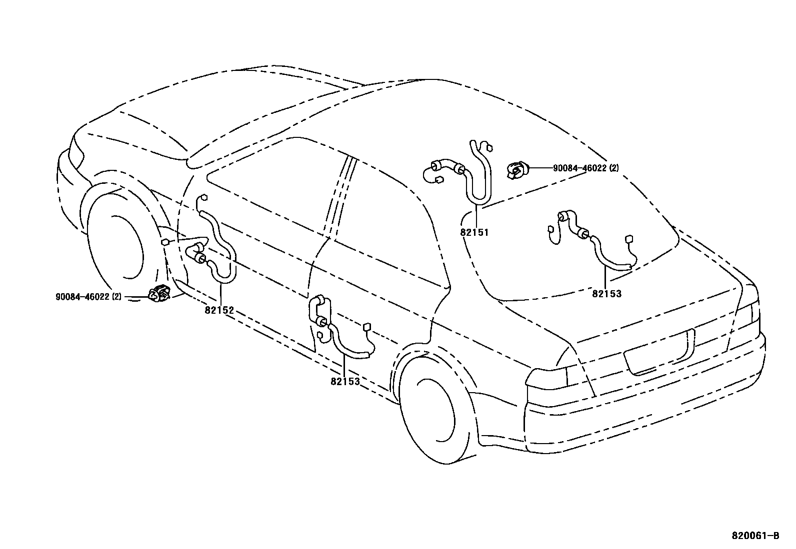 Toyota CAMRY 线束和卡夹 EPC diagram — 820061B