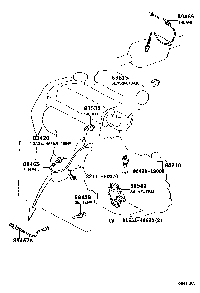 Toyota CAMRY 开关和继电器和ECU EPC diagram — 84H436A