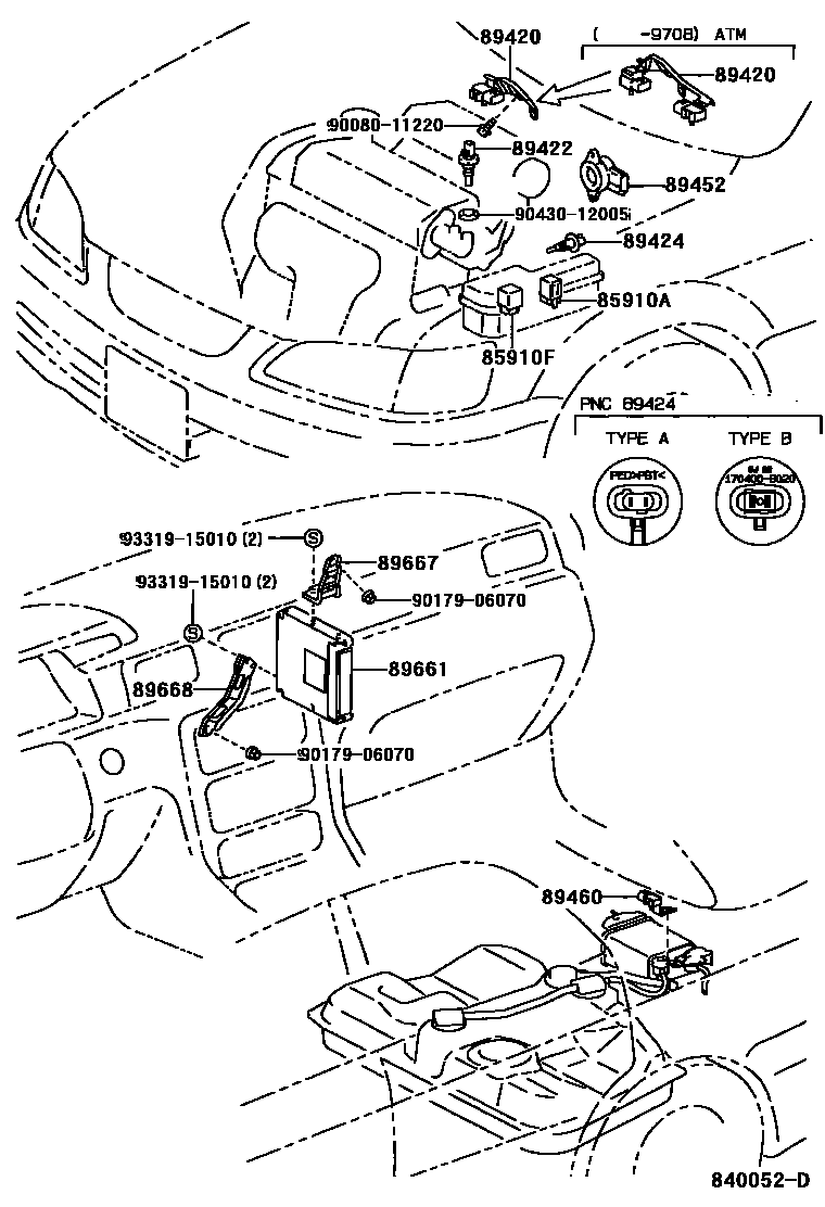 Toyota CAMRY 电子燃油喷射系统 EPC diagram — 840052D