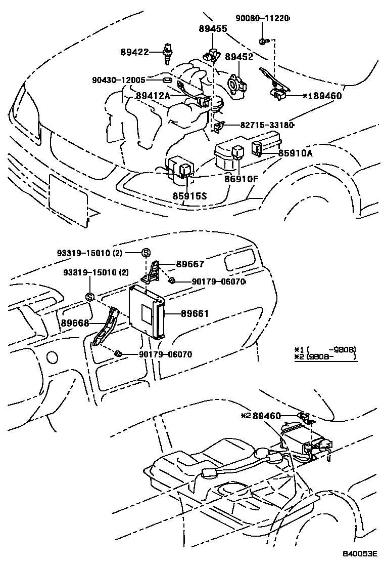 Toyota CAMRY 电子燃油喷射系统 EPC diagram — 840053E