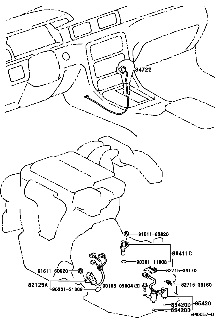 Toyota CAMRY 超速档和电子控制变速器 EPC diagram — 840057D