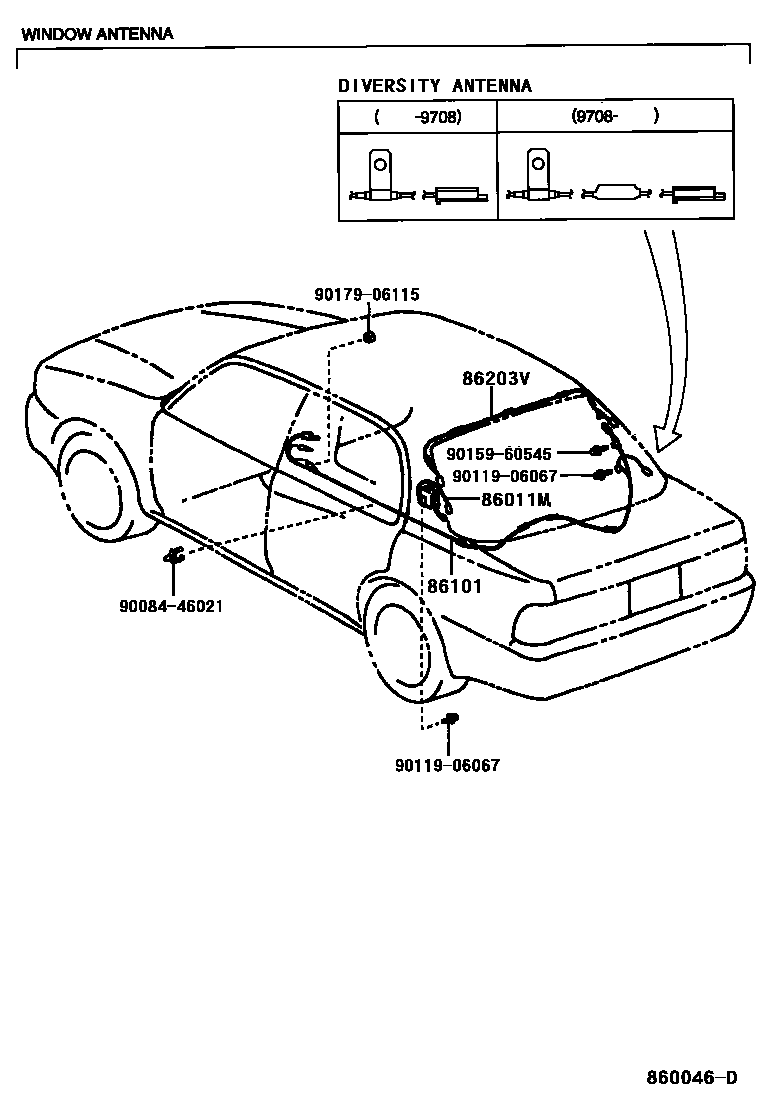 Toyota CAMRY antenna EPC diagram — 860046D