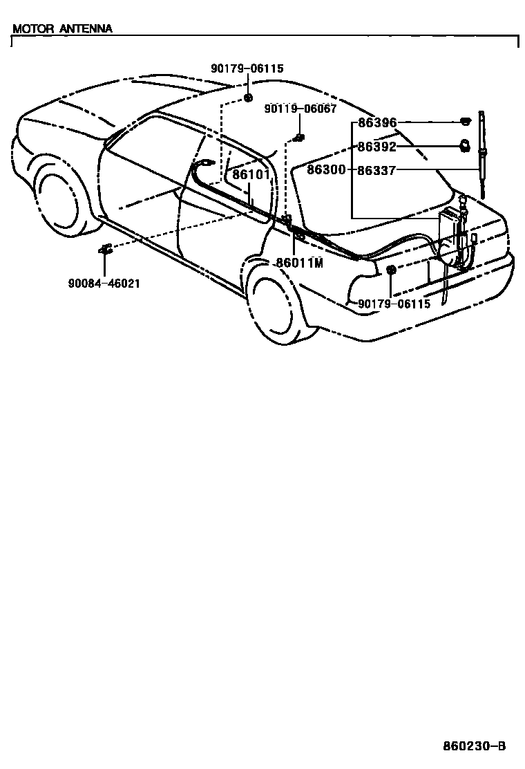 Toyota CAMRY antenna EPC diagram — 860230B