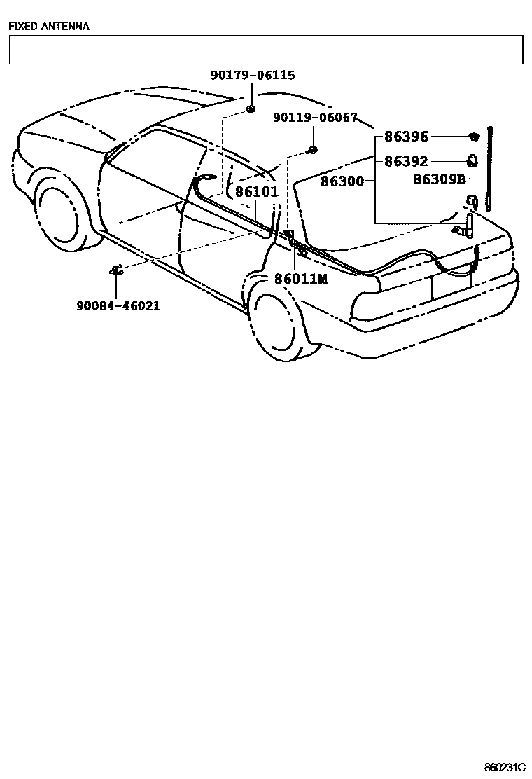 Toyota CAMRY antenna EPC diagram — 860231C