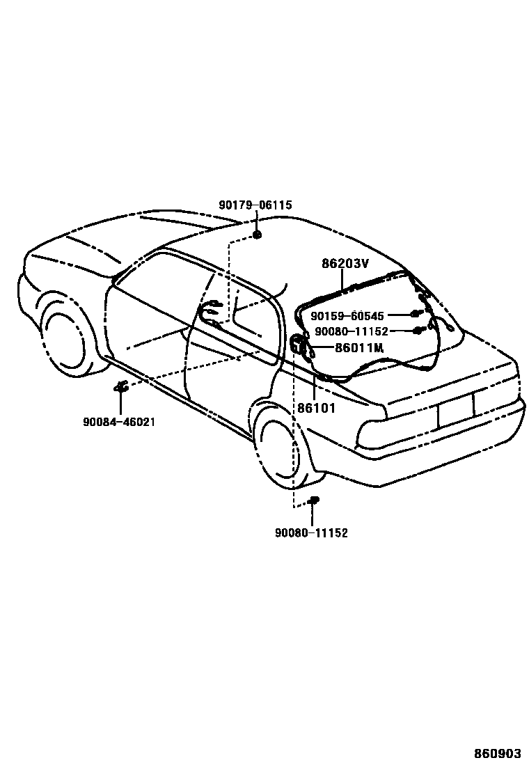 Toyota CAMRY antenna EPC diagram — 860903