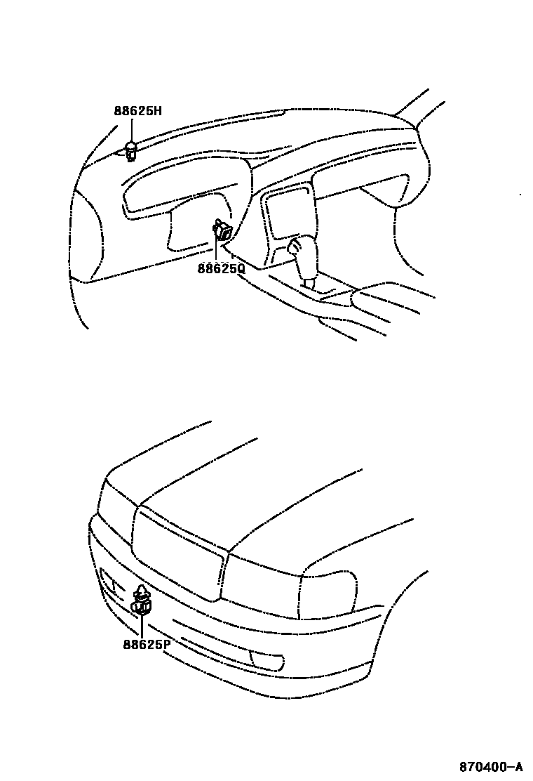 Toyota CAMRY 暖风和空调系统 - 控制器和风管 EPC diagram — 870400A