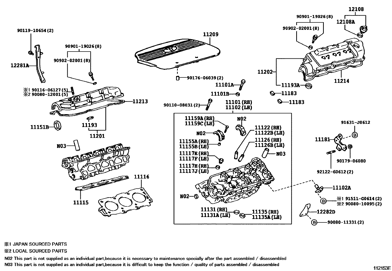 Toyota CAMRY Cylinder Head EPC diagram — 112153E