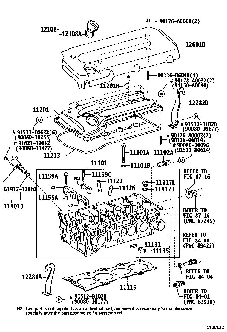 Toyota CAMRY Cylinder Head EPC diagram — 112813D