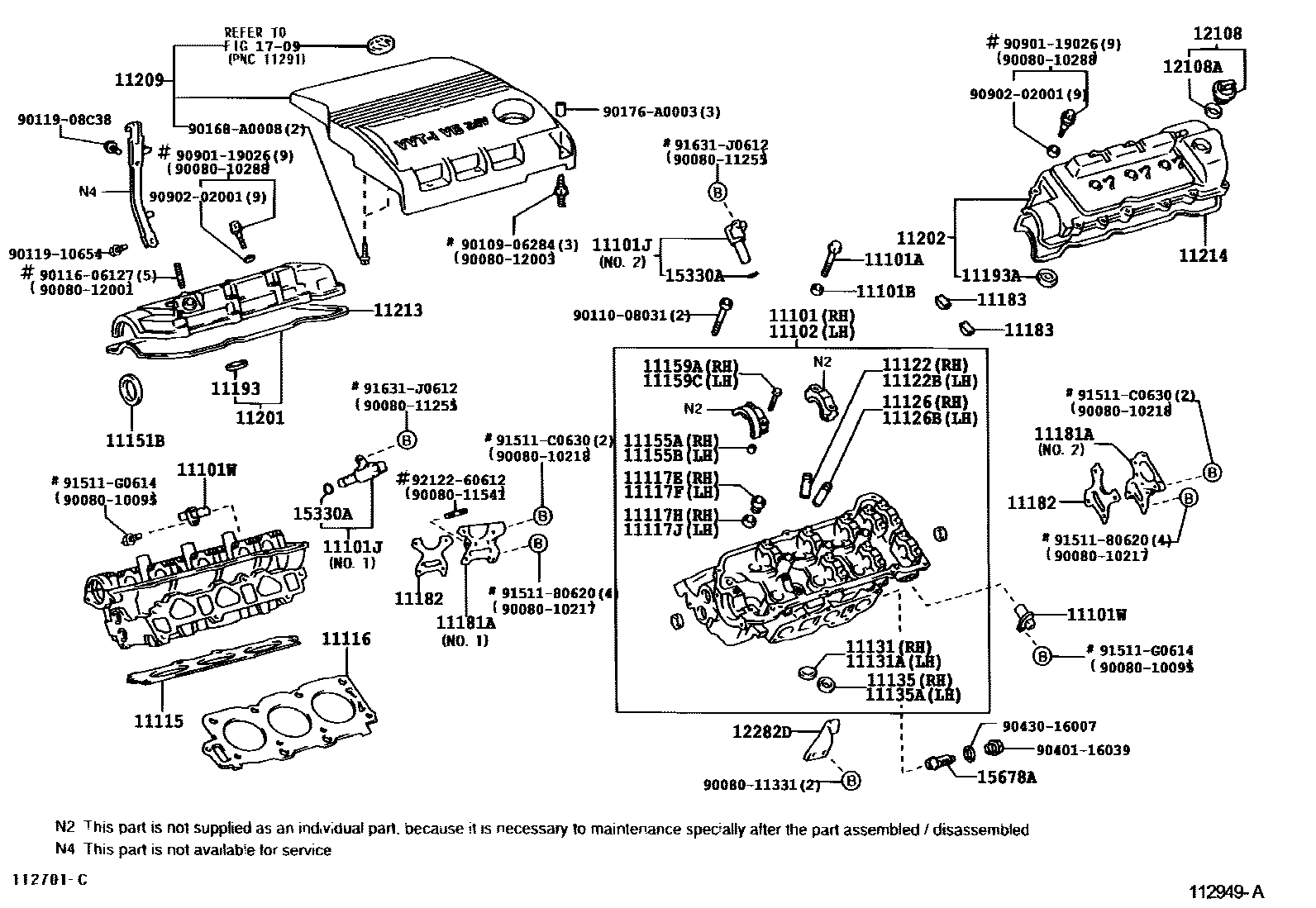 Toyota CAMRY Cylinder Head EPC diagram — 112949A