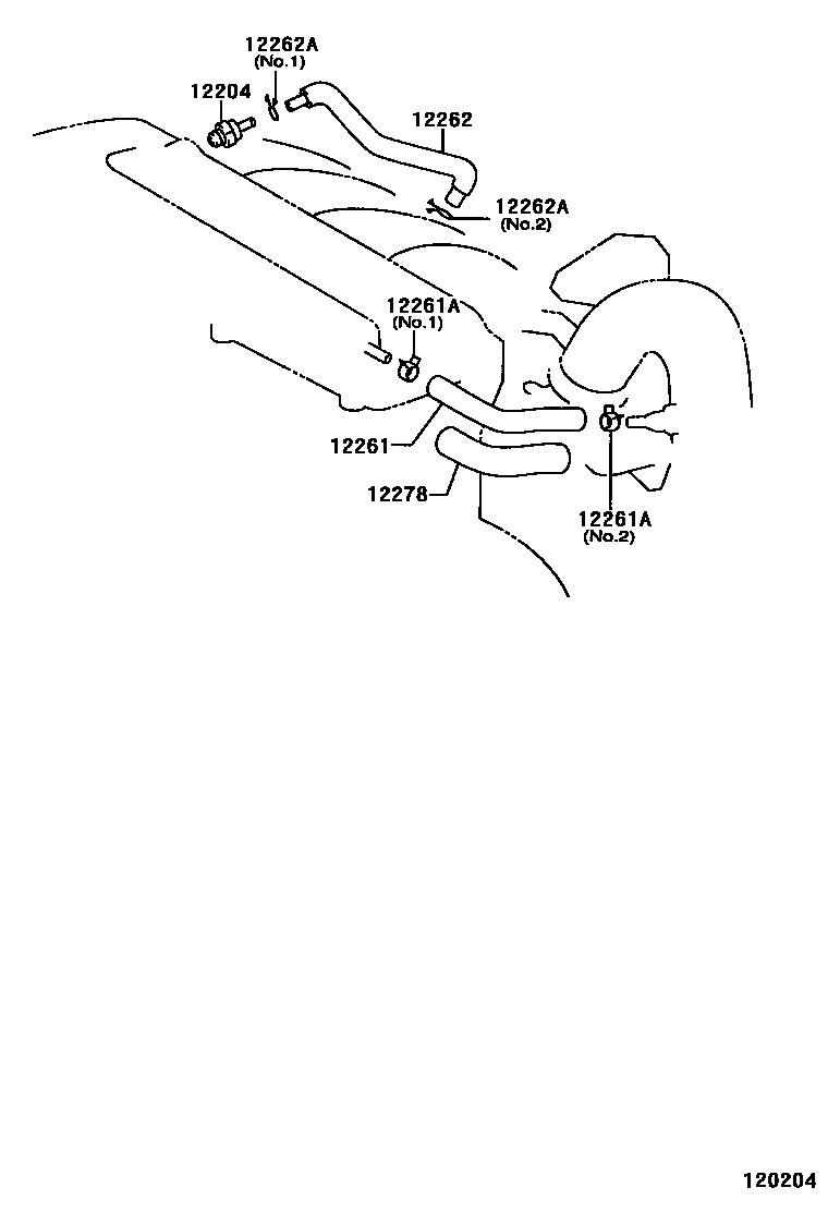 Toyota CAMRY Ventilation Hose EPC diagram — 120204