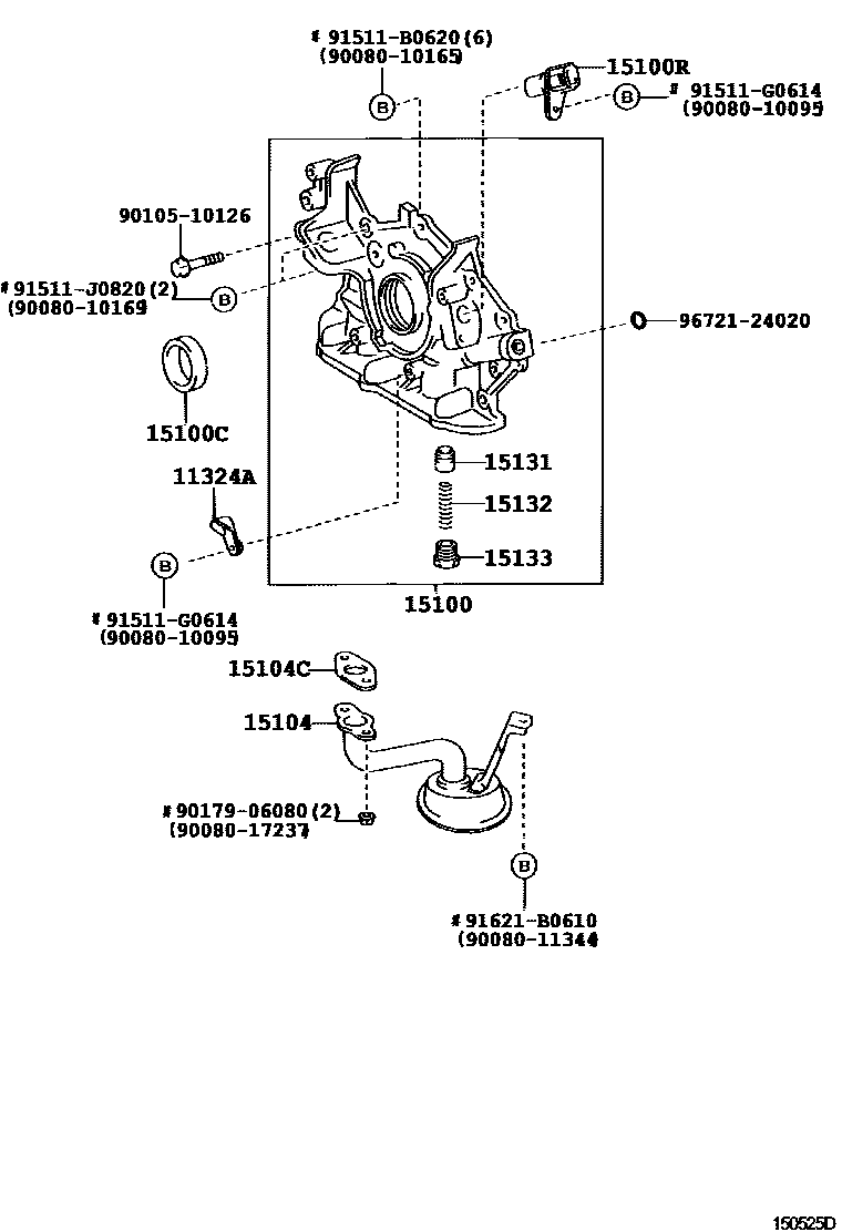 Toyota CAMRY Engine Oil Pump EPC diagram — 150525D