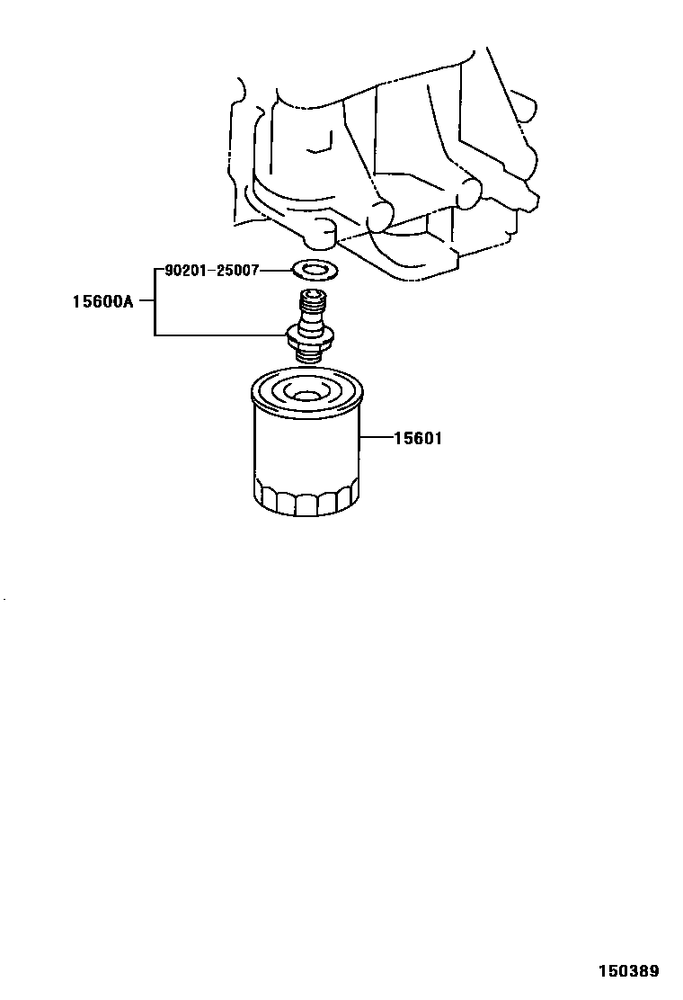 Toyota CAMRY Oil Filter EPC diagram — 150389