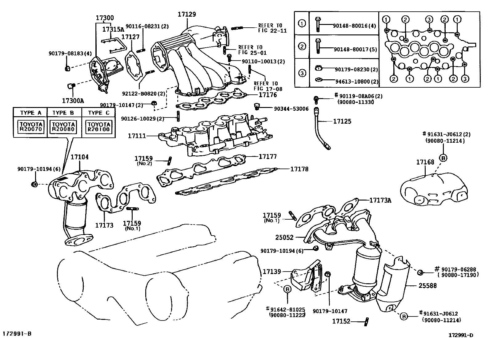 Toyota CAMRY Manifold EPC diagram — 172991D