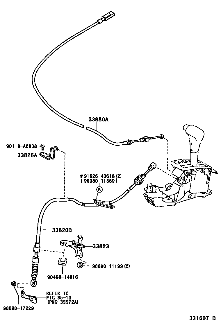 Toyota CAMRY Shift Lever & Retainer EPC diagram — 331607B