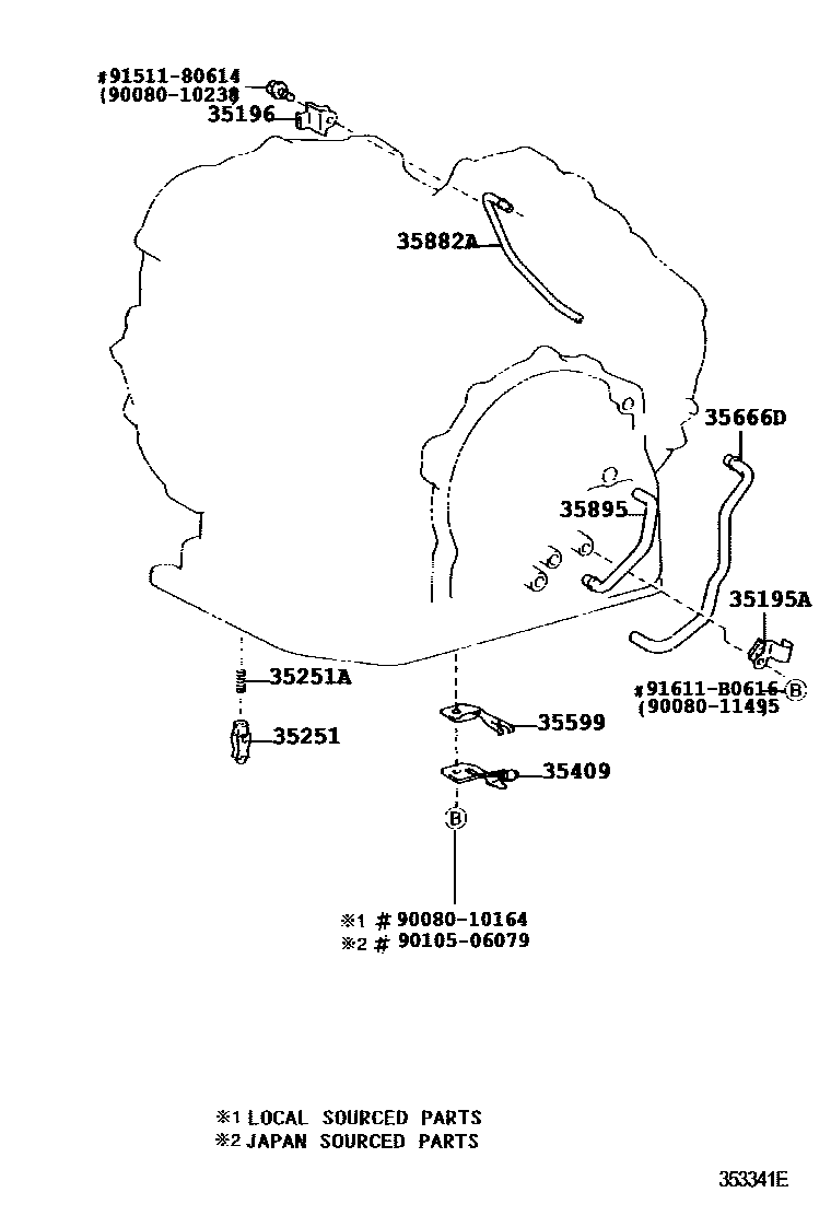 Toyota CAMRY 阀体和滤油网(ATM) EPC diagram — 353341E
